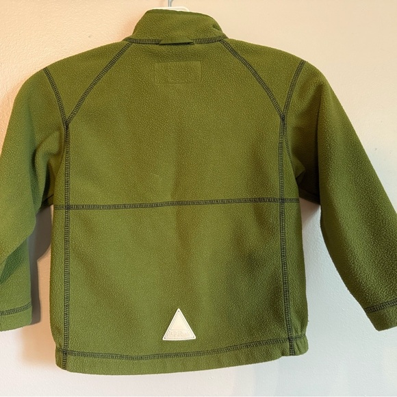 L.L. Bean Olive Fleece Jacket - Picture 2 of 3